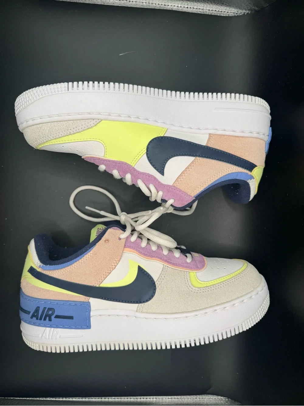 Nike Air Force 1 Shadow Spruce Aura Barely Volt Multi Color sneakers women’s 7.5